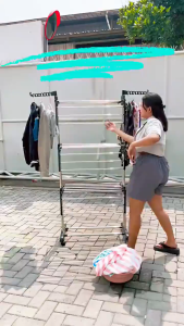 Jemuran Korea Rak Susun 3 Tingkat / 3 Susun Laundry Baju Stand Hanger Serbaguna