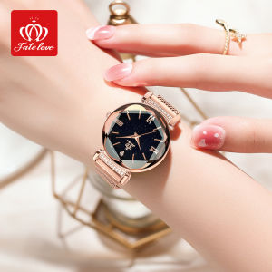FateLove Womens Watch Waterproof 2025 Fashion Style Korean Luxury Calendar Brick Inlay Elegant