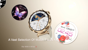 Rainbuvvy T101 2-in-1 Wireless Earphone Smart watch 1.43-inch AMOLED round screen Full Touch Square Screen Bluetooth call IP67 Waterproof Smartwatch For Women