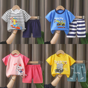 ชุดเด็กผ้าฝ้ายแท้แขนสั้น A-Class ฤดูร้อน ชุดเด็กผู้ชายผู้หญิง ชุดแฟชั่นเด็ก ชุดเสื้อยืดผ้าฝ้ายแท้สำหรับเด็ก เสื้อผ้าเด็ก ชุดเด็ก