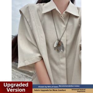 Sun Protection Cool Ice Silk Faux Two-piece Shirt