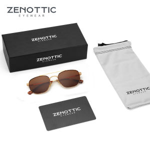 ZENOTTIC Fashion Hexagon Pilot Polarized Sunglasses for Men & Women - Vintage Double Bridge Aviator Metal UV400 Protection Shade