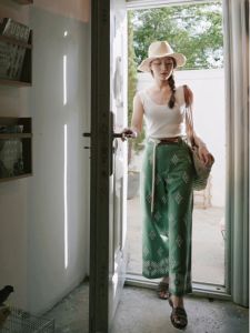 Bohemian Style High Waist Loose Wide Leg Pants Womens Cotton Linen Embroidered Straight Cut Summer Trousers Casual Fashion