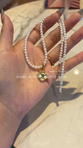 4mm Baby Pearl Necklace  + free pendant 💖 S925 Silver & Adjustable Length 🎀