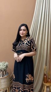 PROMO!! DASTER JUMBO BUSUI KANCING DEPAN & DRESS WANITA DEWASA RAYON ADEM MOTIF TERBARU KEKINIAN