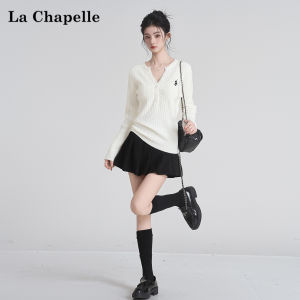 La Chapelle | Henry Collar Embroidered Fitted Sweater