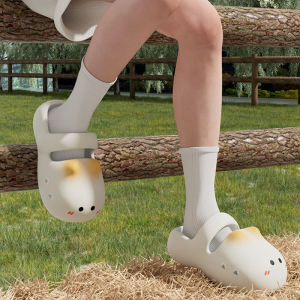 การ์ตูน รองเท้าแตะแมว ผู้หญิง ฤดูร้อน ชายหาดกลางแจ้ง น่ารัก บ้านสไตล์ Ins ด้านล่างหนา EVA Toe Cover รองเท้าแตะป้องกันการชนกัน