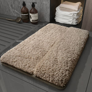 Thickened Flocking Bathroom Mat Absorbent Toilet Entrance Door Mat Anti-Slip Rug Modern Simple Style Home Use Carpet
