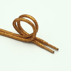 Round Glitter White Shoelaces of sneakers Circular metal Colorful Shoelaces Metallic Shiny gold  silver Flat shoe laces sports