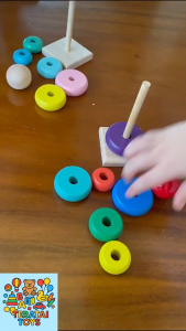 TERATAITOYS - Mainan Edukasi Menara Donat Mainan Susun Donat Rainbow Tower Mainan Donat Pelangi Mainan Balita Mainan Bayi