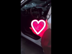 Car Heart Neon Light Wireless LED Ambient Heart USB-Powered Remote Control Car Romantic Light