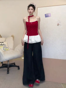 Áo Ba Lỗ Không Tay Phong Cách Ballet Ngọt Ngào Dành Cho Nữ Mùa Hè Thiết Kế Đơn Giản Có Dây Thắt Lưng Bên Trong Và Bên Ngoài