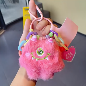 Gantungan Kunci Aksesoris Tas Cute Boneka Gantung Di Ransel / HP Anak Sekolah Hadiah Wanita Monster Fluffy