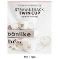 Cốc tay cầm hút và ăn snack Dottodot cho bé Made in Korea (straw & snack Twin cup). 