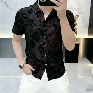 Áo Sơ Mi Thời Trang Ôm Body Mẫu In Nhẹ Co Giãn Thoáng Khí