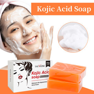 Hailicare 2Pcs Kojic Acid Handmade Soap Facial Glow Natural Mild Deep Cleaning Even Skin Tone Skin Lightening Soap Oil Control Moisturizing Skin Care 65g x2
