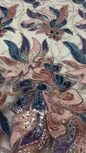2026 High-End Luxury French Embroidery Heavy Groom Beads Lace Fabric Withs Sequins High Quality Materiel for Party Dress AT2939