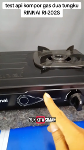 RINNAI RI202S Kompor Gas 2 Tungku Nyala Api Biru Bergaransi Resmi BONUS SELANG REGULATOR