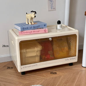 Large Capacity Foldable Storage Cabinet Cream Style Bedroom Small Cabinet Miscellaneous Storage Organizer No Installation Required
