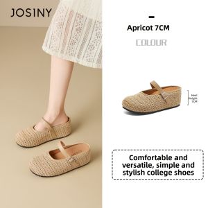 Josiny | Lace-up Mesh Mary Jane Flats Easy Slip-on