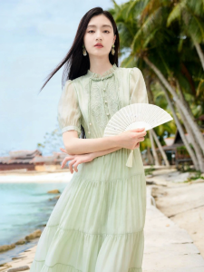 XIANGYING | Elegant Waist-cinching Cheongsam Dress