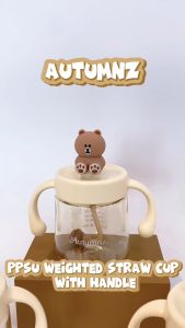 Autumnz PPSU Weighted Straw Cup with Handle | Baby Straw Cup