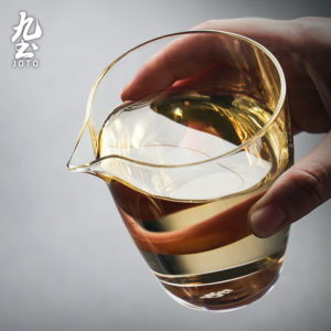 Chén Tống Thủy Tinh Jiutu Dụng Cụ Pha Trà Kungfu Dụng Cụ Pha Trà Cốc Trà Chịu Nhiệt Dụng Cụ Pha Trà Thủy Tinh Thổi Làm Thủ Công Thủy Tinh Cốc Trà