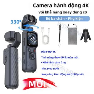 Camera Hành Động 4K 330 ° Camera Bỏ Túi 75MP WiFi Có Màn Hình Cảm Ứng Chống Rung Theo Dõi Khuôn Mặt Dùng Cho Thể Thao Ngoài Trời & Sử Dụng Tại Nhà