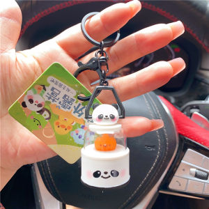 Cute Cartoon Cat Mini Lamp Keychain Camping Backpack Pendant Girls School Bag Decorations Creative Gift Keychain PVC+Hardware