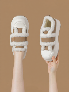 Josiny | Plush Lined Magic Tape Warm Fluffy Shoes Casual Shoes
