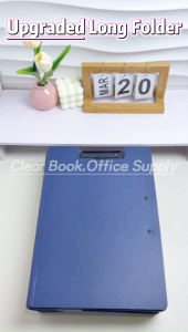 Long Folder Thickened By 1.8mm File Folder 2 Clips Clipboard Writing Pad Paper Organizer 23x35x1cm