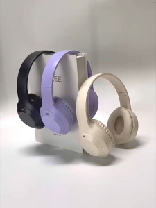 สีดำ สีม่วง สีกากี ชุดหูฟังไร้สายบลูทูธ Purple Black Khaki Bluetooth Headset Wireless Sports and Leisure Music DJ Headphones No Pressure Earphones Original High Quality Speaker with Mic Noise Cancellation Workout Earbuds Smart Sleep Gaming Pc Headset