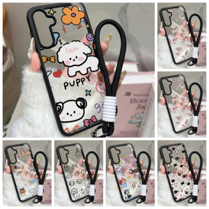 Ốp Điện Thoại Acrylic Họa Tiết Chó Con Dễ Thương Dành Cho Samsung Galaxy S26 Ultra S25 Ultra S24 S23 A56 A55 A57 A26 A25 A37 A16 A17 Chống Xước Chống Trượt Chất Liệu Silicon
