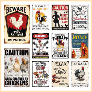 Funny Chicken Coop Themed Metal Tin Sign Retro Farm Humorous Wall Art Decor Vintage Hen House Plaque for Backyard Farmyard