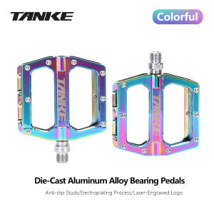 TANKE bicycle pedals ultralight aluminum alloy colorful anti-skid bearing mountain bike accessories MTB foot pedals folding bike