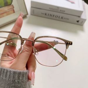 Dairona Eyewear Kacamata Anti Radiasi Lensa Minus Photocromic Anti Blueray Wanita Pria Terbaru Kacamata Fashion TR-90+Metal Bentuk Kotak  8151