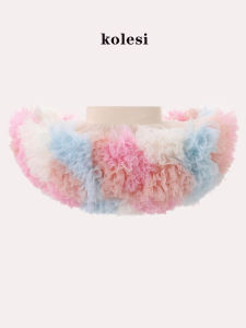 Girls Tulle Skirt Princess Style Half-length Soft Cotton Blend Polyester Fabric Cake Skirt Spring Autumn Wear Childrens Clothing