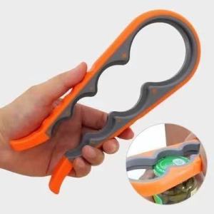 BnB Mall 4 in 1 Figaro Household Anti-slip Silicone Can Opener Bottle Cap Opener Jar Opener Kitchen Helper Tools Pembuka KT-SIL/OPN 4OP