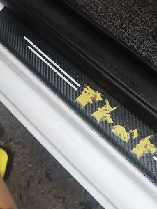 4Pcs/Set Stiker Pintu Mobil Sill Plate Karbon Fiber 3D Sticker Sill Plate Pelindung Pijakan Lantai Pintu Mobil For Toyota