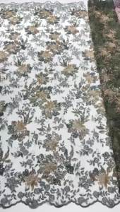 Premium Lace Fabric for Bridal Gowns 2026 High-Quality African Sequin Beaded Lace Fabric French-Nigerian Embroidered Lace Fabric
