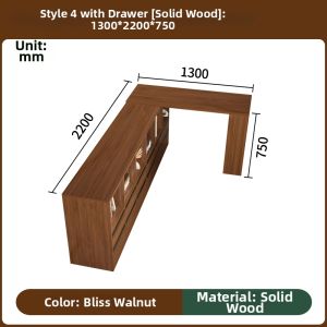 QIANGXIANG | Solid Wood Corner Desk with Cabinet Storage Function
