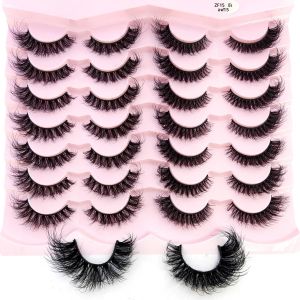ขนตาปลอมมิงค์ 14 คู่ ขนตาปลอมนุ่มฟู ขนตาปลอมแบบดราม่าและยุ่งเหยิง ขนตาปลอมมิงค์แบบตาแมว