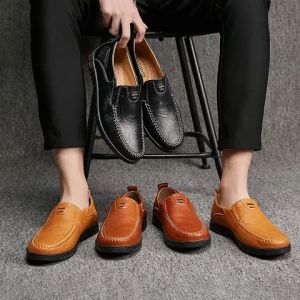 รองเท้าหนังลำลองและธุรกิจ ระบายอากาศ ใส่สบาย กันลื่น ทนทาน พื้นนุ่ม แบบสวม ใส่ง่ายถอดง่าย