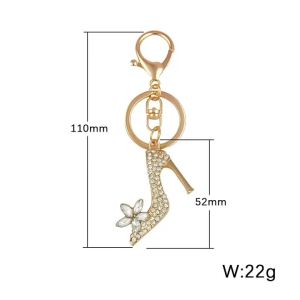 Alloy Rhinestone Decorative Key Ring High Heel Keychain for Car Keys & Handbags