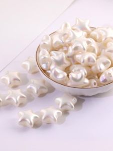 ไม่มีรอยขีดข่วน ลูกปัดทรงดาว Mabe 23 มม. ลูกปัดรูตรง ลูกปัดตกแต่ง DIY ทำมือ เครื่องประดับโทรศัพท์มือถือ อุปกรณ์