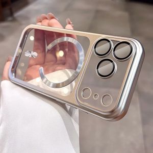 Ốp Lưng Trong Suốt Magsafe Mờ Sang Trọng Cho iPhone 17 Pro Max Vỏ Mạ Mềm Từ Tính Trong Suốt Với Bảo Vệ Camera