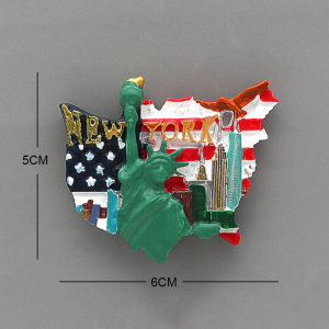 Travel Themed Magnetic Refrigerator Stickers New York Statue of Liberty Atlantic City times Square 3D Attractively Designed Home Decor