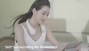 NewNeck Fan Portable Bladeless Hanging Neck 1200mAh Rechargeable Air Cooler 3 SpeedSummer Sports Fans