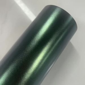 Matte Sparkle Green Gold Color Shift Chameleon Metallic Vinyl Wrap Film Roll Self Adhesive Decal Sheet Car Wrapping Foil