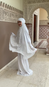 MUKENA ANAK TANGGUNG SANTORINI SILK 3IN1 LASERCUT BEATRICE